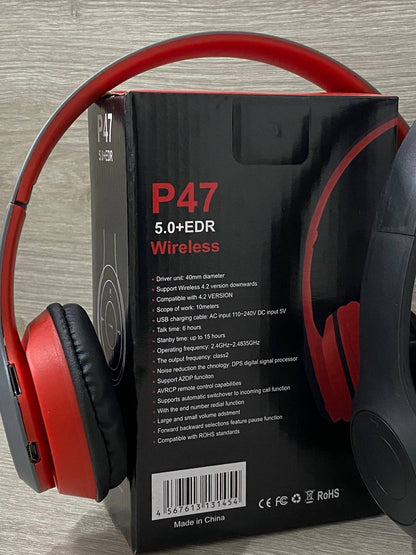 Audífonos Diadema P47 Inalámbricos Bluetooth con Micrófono